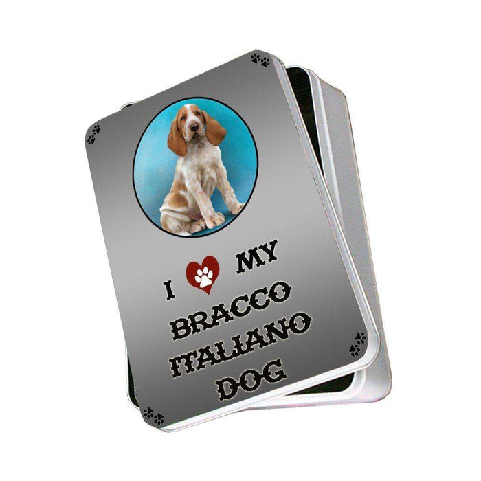 I Love My Bracco Italiano Dog Photo Storage Tin