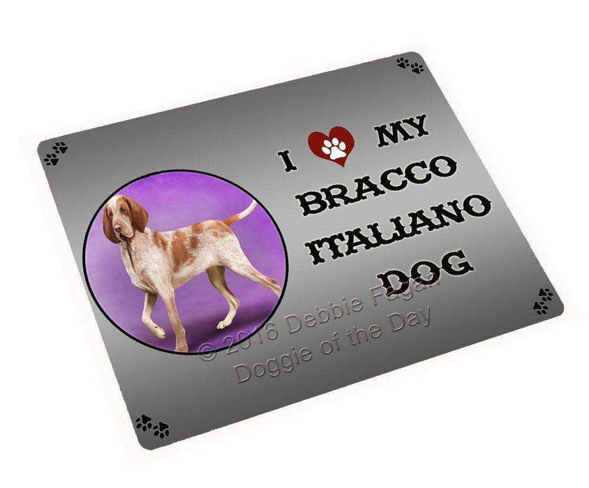 I Love My Bracco Italiano Dog Tempered Cutting Board