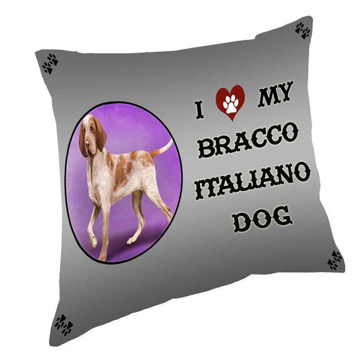 I Love My Bracco Italiano Dog Throw Pillow