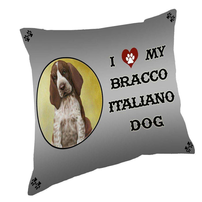 I Love My Bracco Italiano Dog Throw Pillow
