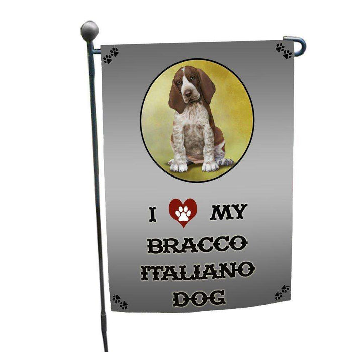 I Love My Bracco Italiano Puppy Dog Garden Flag