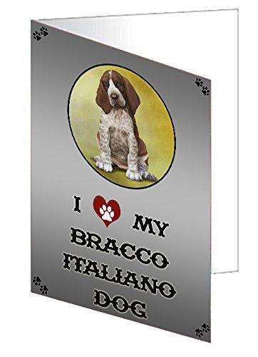 I Love My Bracco Italiano Puppy Dog Handmade Artwork Assorted Pets Greeting Cards and Note Cards with Envelopes for All Occasions and Holiday Seasons