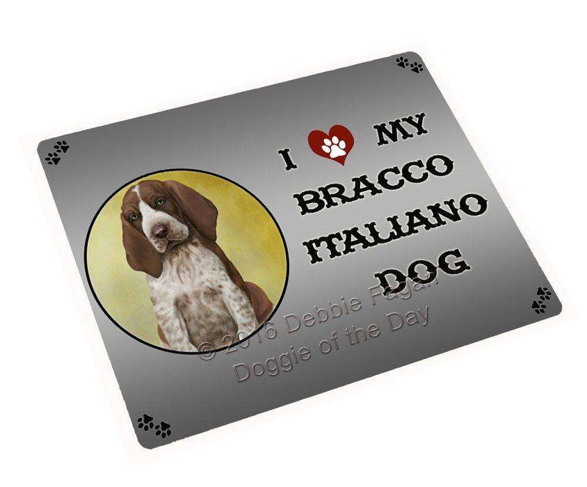 I Love My Bracco Italiano Puppy Dog Tempered Cutting Board