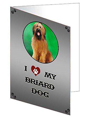 I Love My Briard Dog Handmade Artwork Assorted Pets Greeting Cards and Note Cards with Envelopes for All Occasions and Holiday Seasons