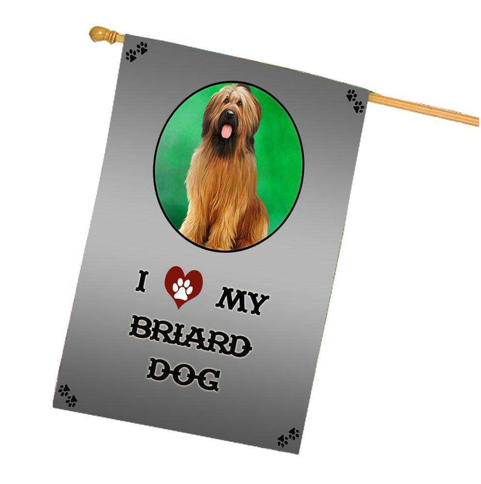 I Love My Briard Dog House Flag