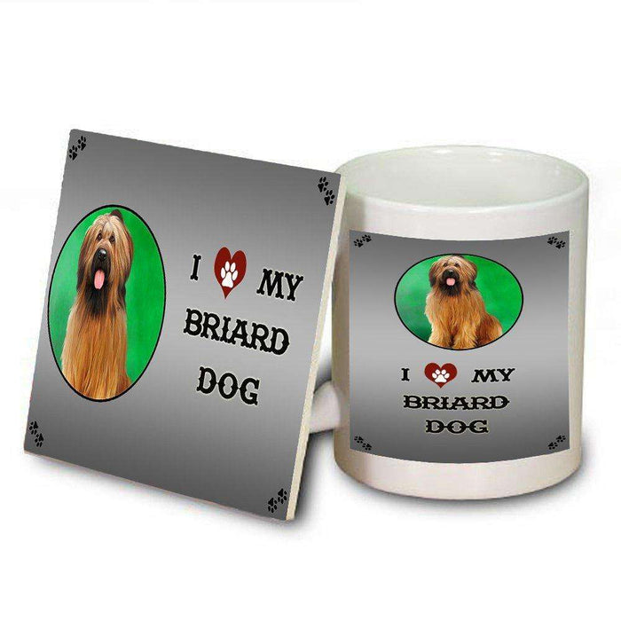 I Love My Briard Dog Mug and Coaster Set