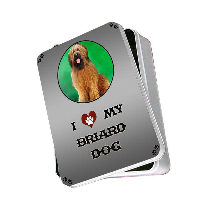 I Love My Briard Dog Photo Storage Tin