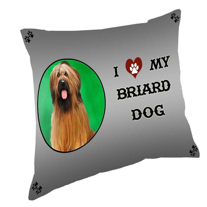 I Love My Briard Dog Throw Pillow