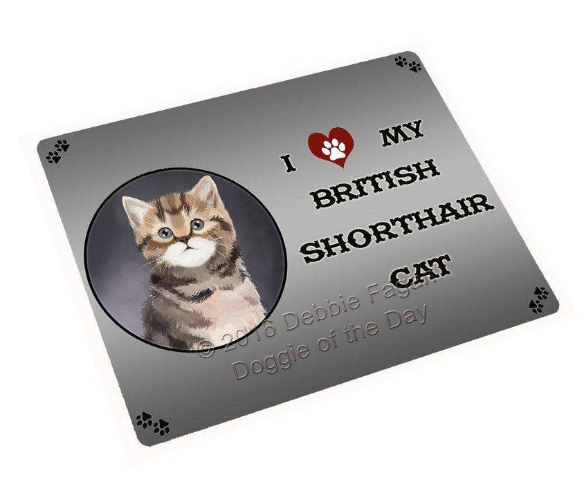 I Love My British Shorthair Cat Art Portrait Print Woven Throw Sherpa Plush Fleece Blanket