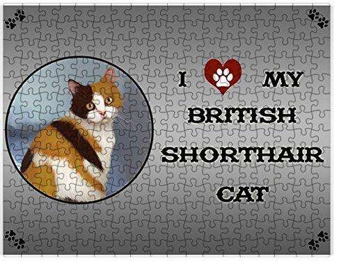 I Love My British Shorthair Cat Puzzle with Photo Tin