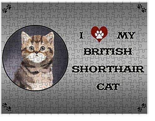 I Love My British Shorthair Cat Puzzle with Photo Tin