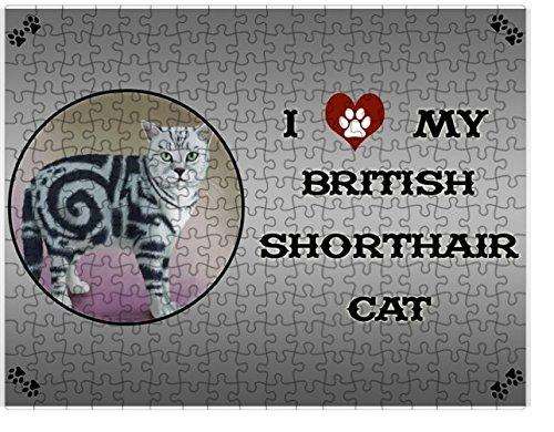 I Love My British Shorthair Cat Puzzle with Photo Tin