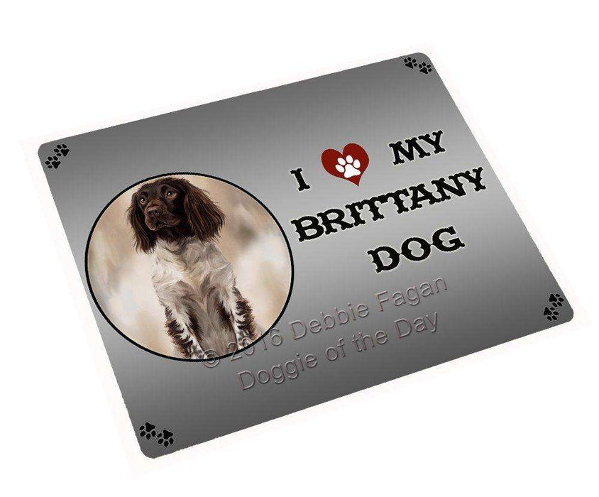 I Love My Brittany Dog Art Portrait Print Woven Throw Sherpa Plush Fleece Blanket