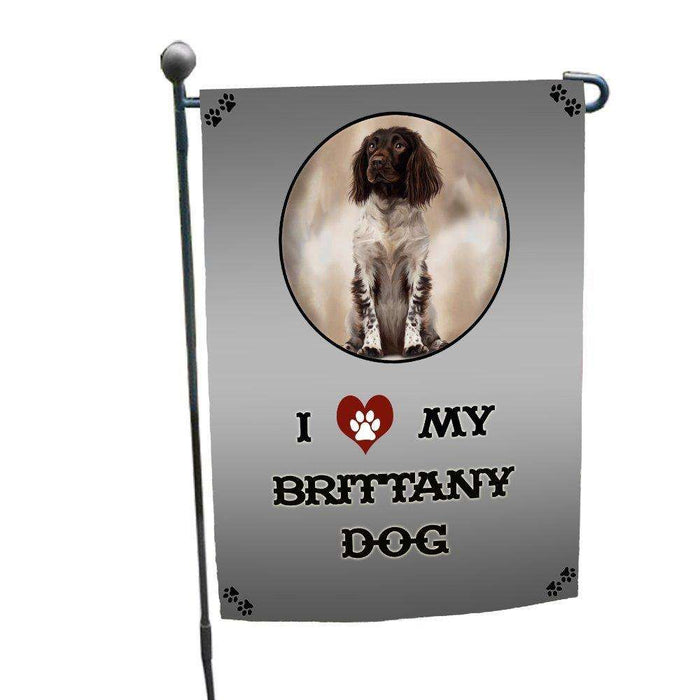 I Love My Brittany Dog Garden Flag