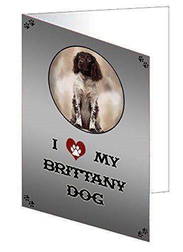 I Love My Brittany Dog Handmade Artwork Assorted Pets Greeting Cards and Note Cards with Envelopes for All Occasions and Holiday Seasons
