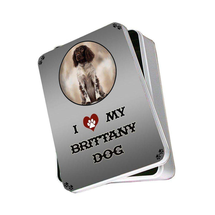 I Love My Brittany Dog Photo Storage Tin