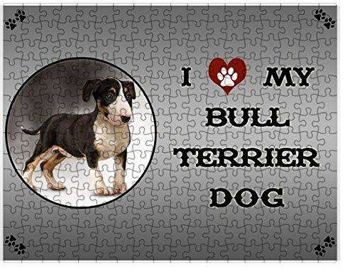 I Love My Bull Terrier Dog Puzzle with Photo Tin