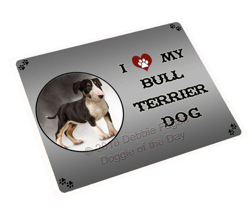I Love My Bull Terrier Dog Tempered Cutting Board