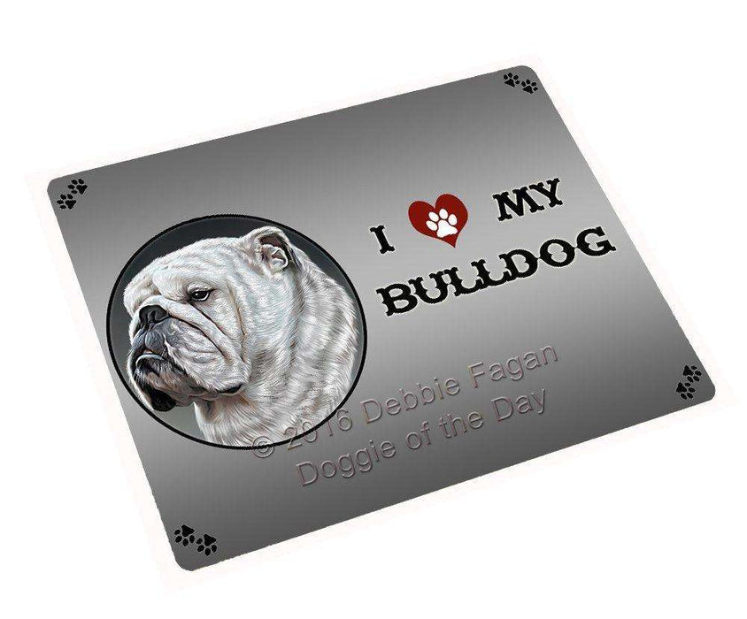 I Love My Bulldog Dog Art Portrait Print Woven Throw Sherpa Plush Fleece Blanket