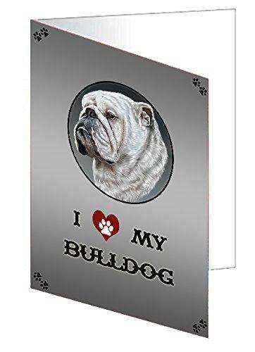 I Love My Bulldog Dog Handmade Artwork Assorted Pets Greeting Cards and Note Cards with Envelopes for All Occasions and Holiday Seasons