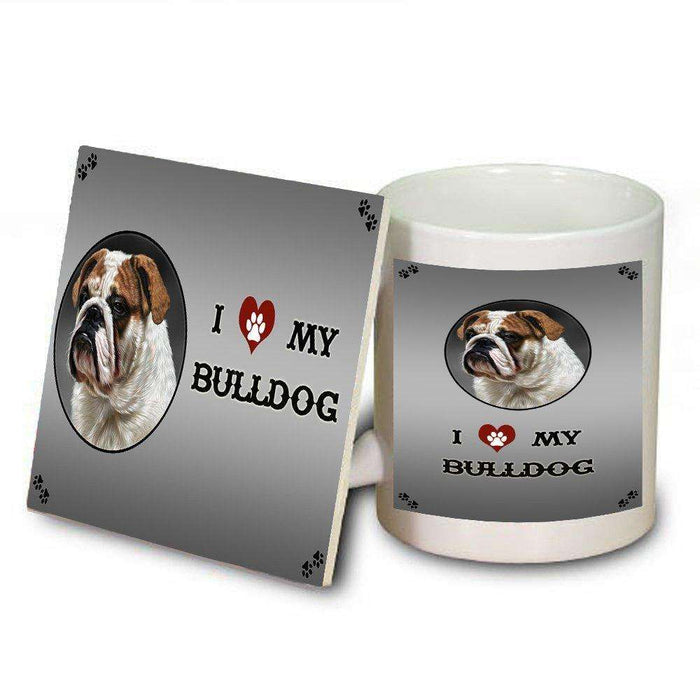 I Love My Bulldog Dog Mug and Coaster Set
