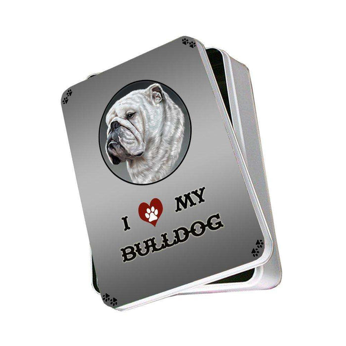 I Love My Bulldog Dog Photo Storage Tin