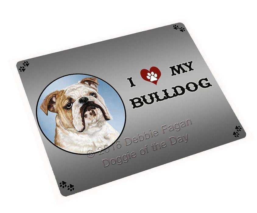 I Love My Bulldog Dog Tempered Cutting Board