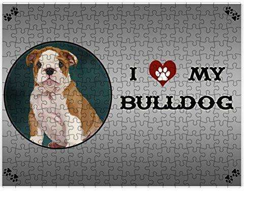 I Love My Bulldog Puppy Dog Puzzle