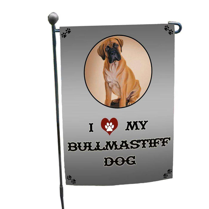 I Love My Bullmastiff Dog Garden Flag