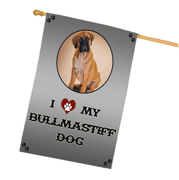 I Love My Bullmastiff Dog House Flag