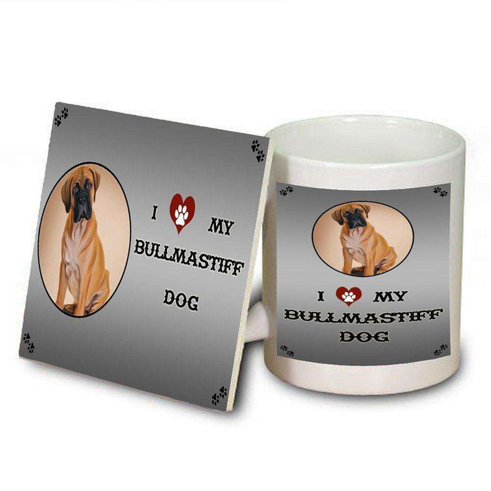 I Love My Bullmastiff Dog Mug and Coaster Set