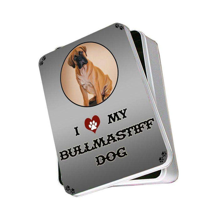 I Love My Bullmastiff Dog Photo Storage Tin
