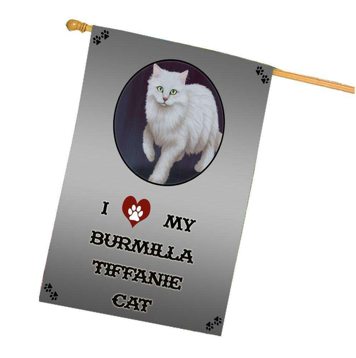 I Love My Burmilla Tiffanie Cat House Flag