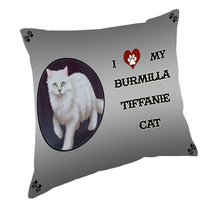 I Love My Burmilla Tiffanie Cat Throw Pillow