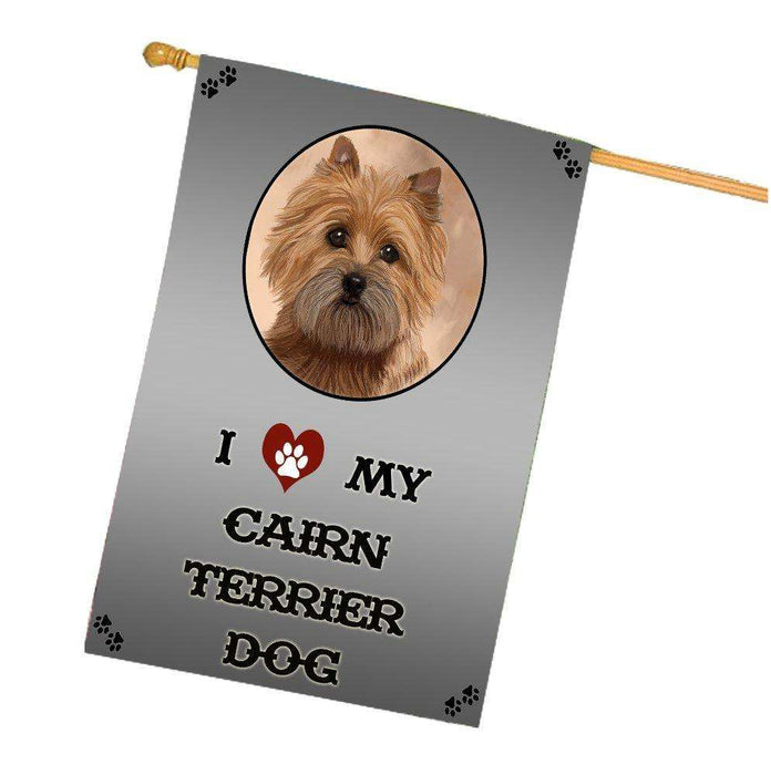 I Love My Cairn Terrier Dog House Flag