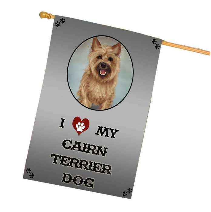 I Love My Cairn Terrier Dog House Flag