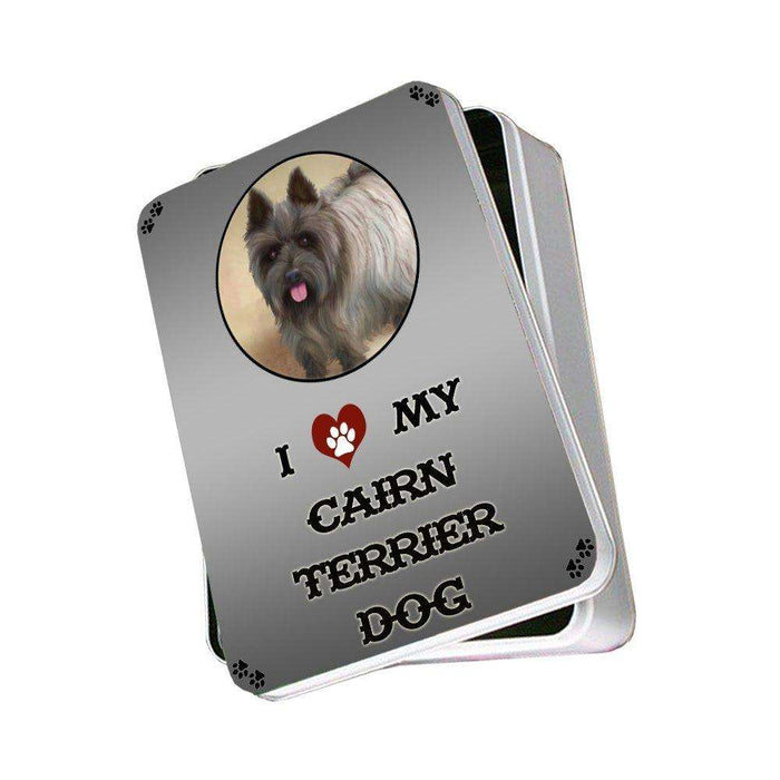 I Love My Cairn Terrier Dog Photo Storage Tin