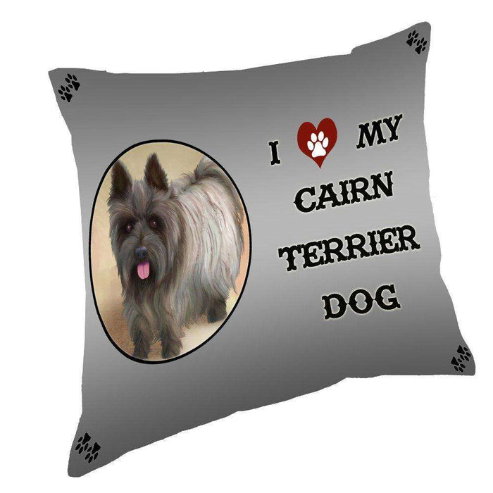 I Love My Cairn Terrier Dog Throw Pillow
