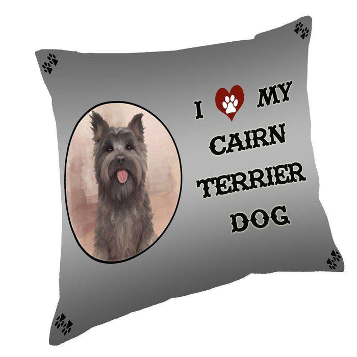I Love My Cairn Terrier Dog Throw Pillow