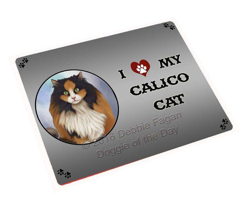 I Love My Calico Cat Art Portrait Print Woven Throw Sherpa Plush Fleece Blanket