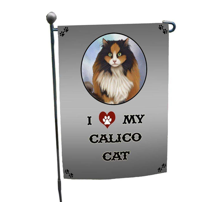 I Love My Calico Cat Garden Flag