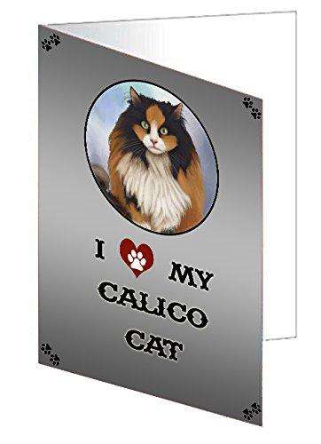 I Love My Calico Cat Handmade Artwork Assorted Pets Greeting Cards and Note Cards with Envelopes for All Occasions and Holiday Seasons