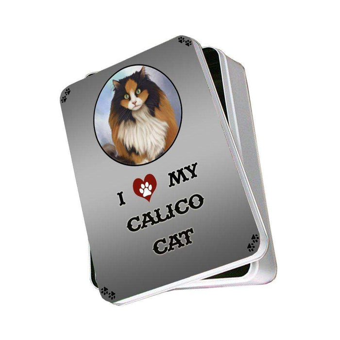 I Love My Calico Cat Photo Storage Tin