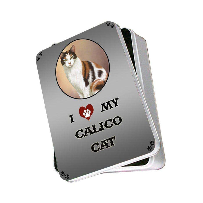 I Love My Calico Cat Photo Storage Tin