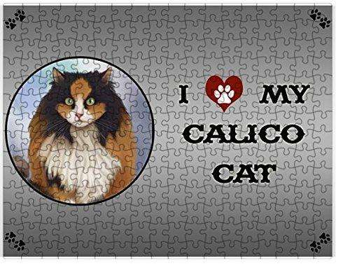 I Love My Calico Cat Puzzle with Photo Tin