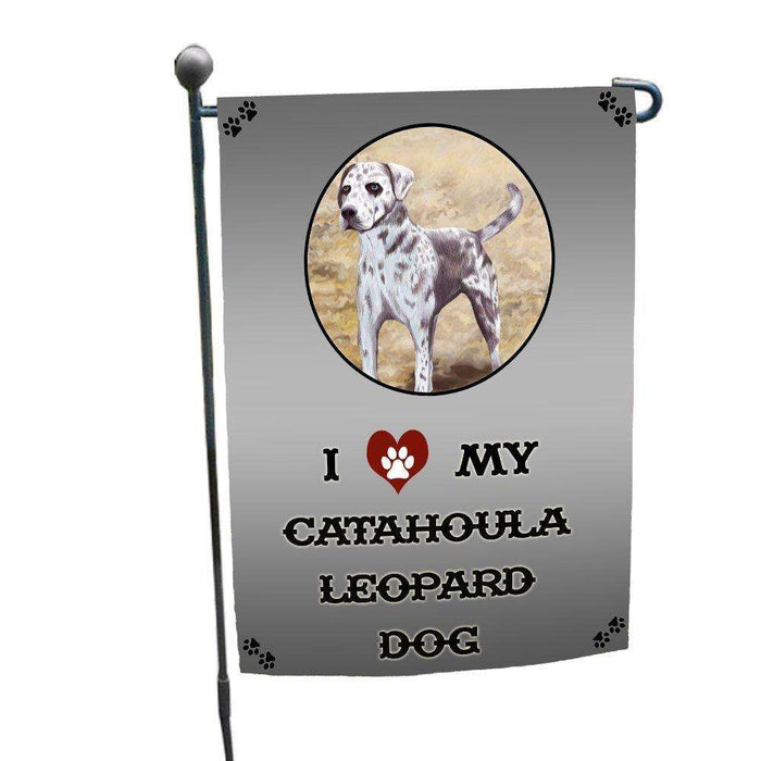 I Love My Catahoula Leopard Dog Garden Flag