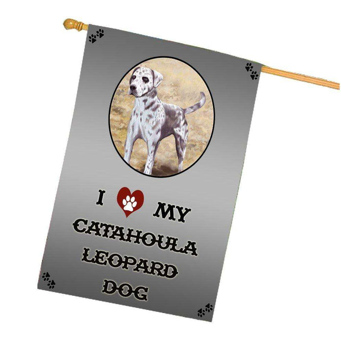 I Love My Catahoula Leopard Dog House Flag