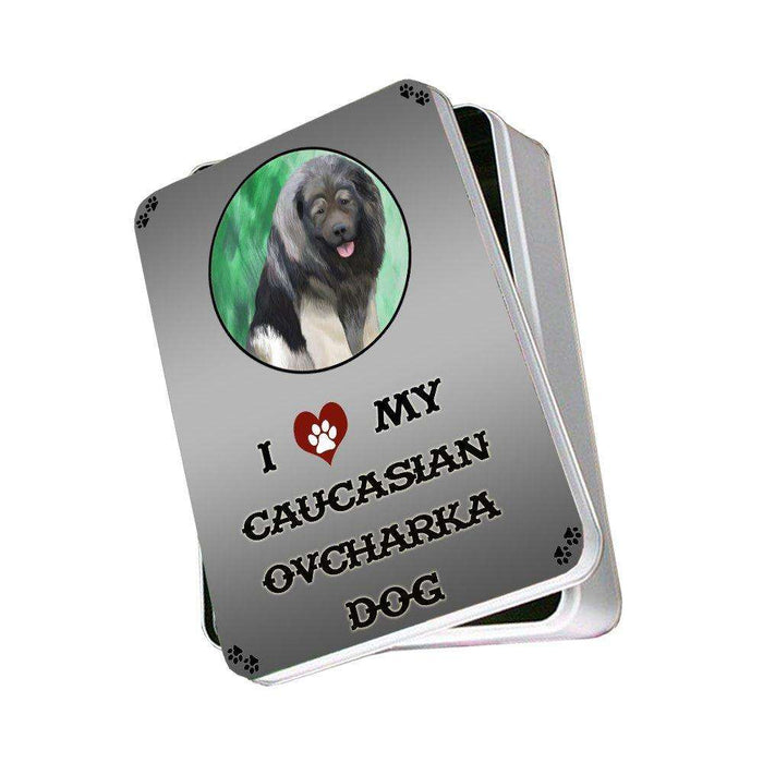 I Love My Caucasian Ovcharka Dog Photo Storage Tin