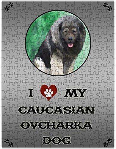 I Love My Caucasian Ovcharka Dog Puzzle with Photo Tin
