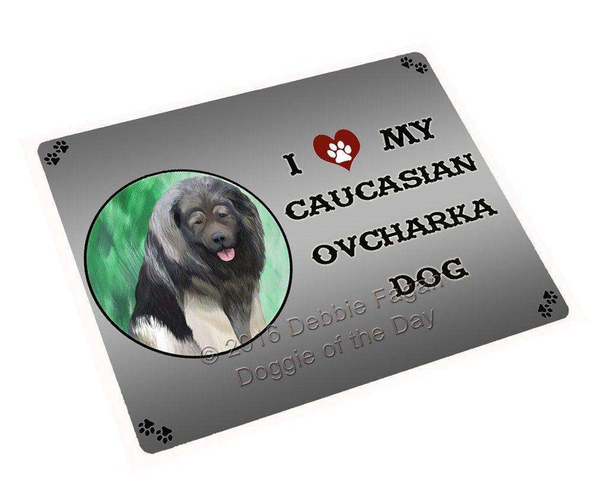 I Love My Caucasian Ovcharka Dog Tempered Cutting Board